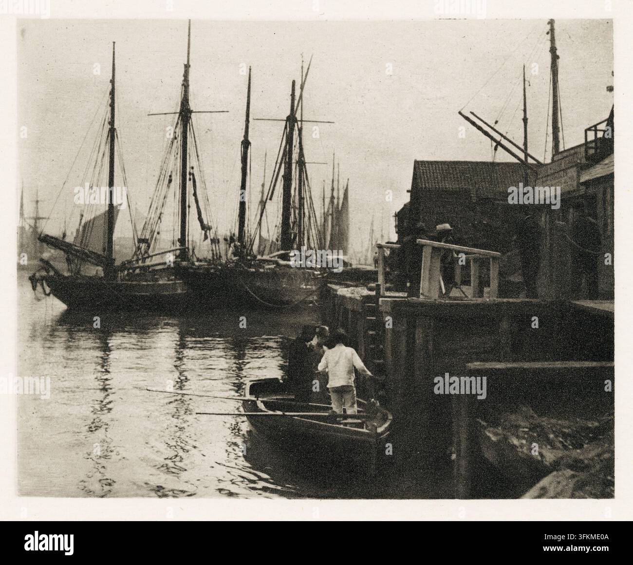 Die Fähre, 1887. Aus "Wild Life on a Tidal Water: die Abenteuer eines Hausboots und seiner Crew" von Peter Henry Emerson, [London, 1890]. Emersons Buch konzentrierte sich auf Great Yarmouth, das Tor von den Norfolk Broads zum Meer. Stockfoto