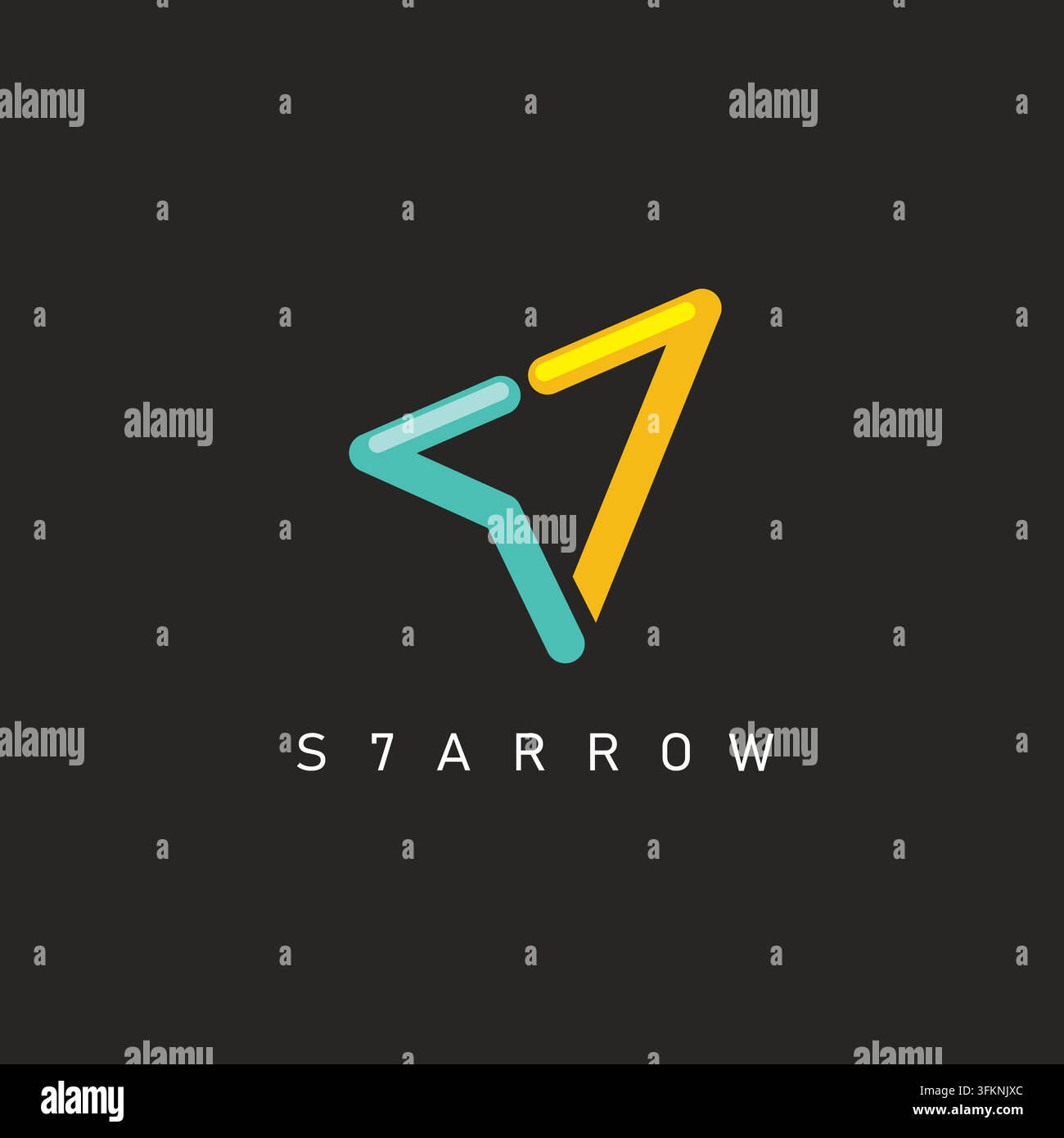 einfache S7-Pfeil-Icon-Vektor-Illustrationskonzept-Designtemplate Stock Vektor