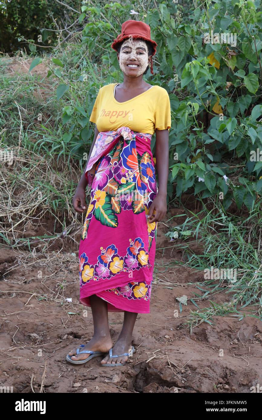 Porträt einer einheimischen Frau in Madagaskar Stockfoto