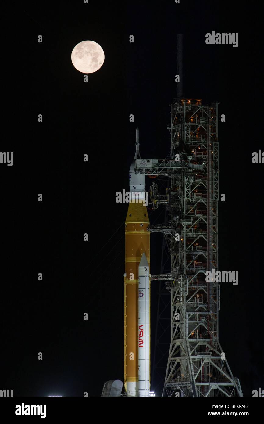 Artemis II in LC 39B, Kennedy Space Center, Florida Stockfoto