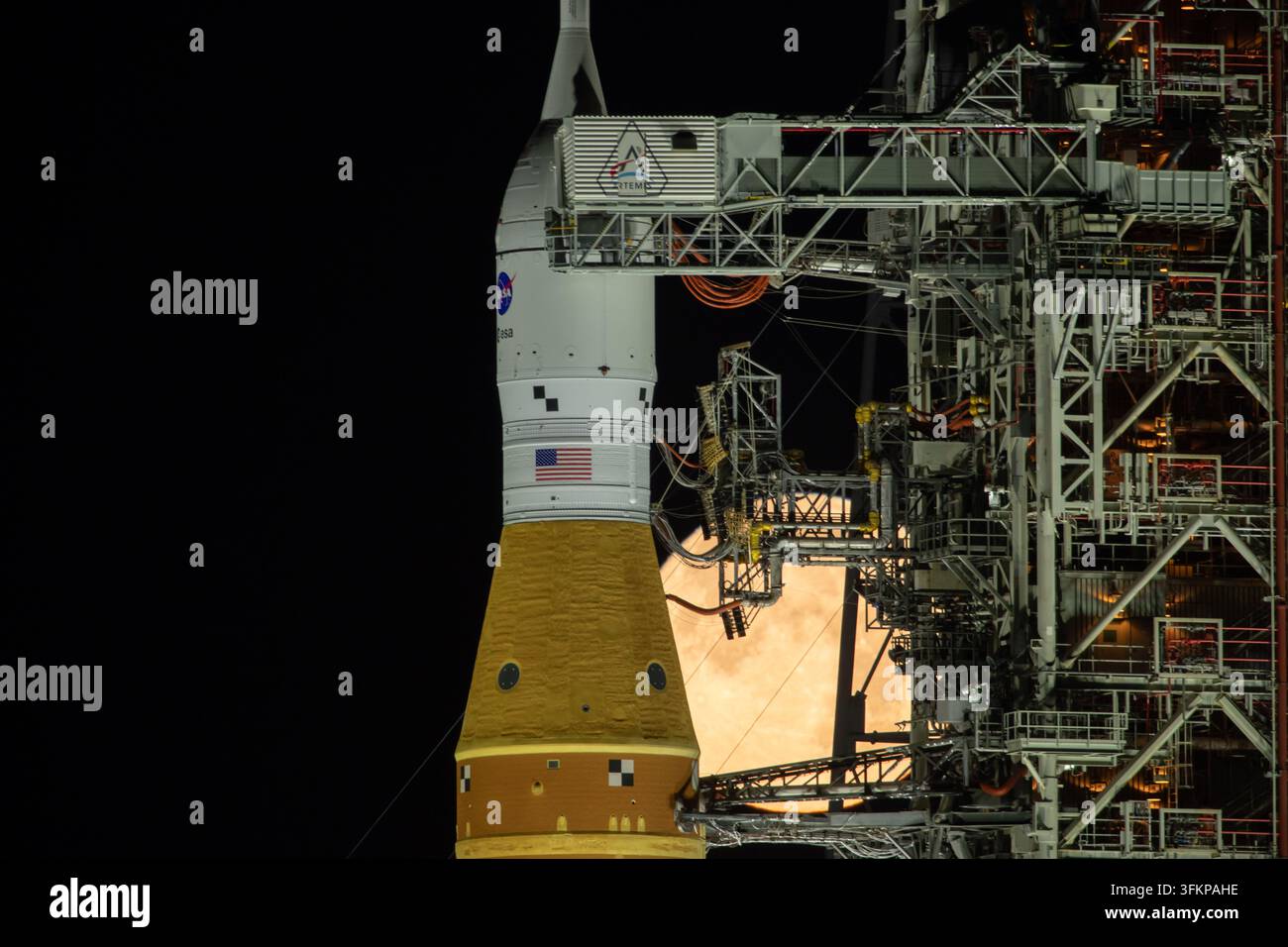 Artemis II in LC 39B, Kennedy Space Center, Florida Stockfoto