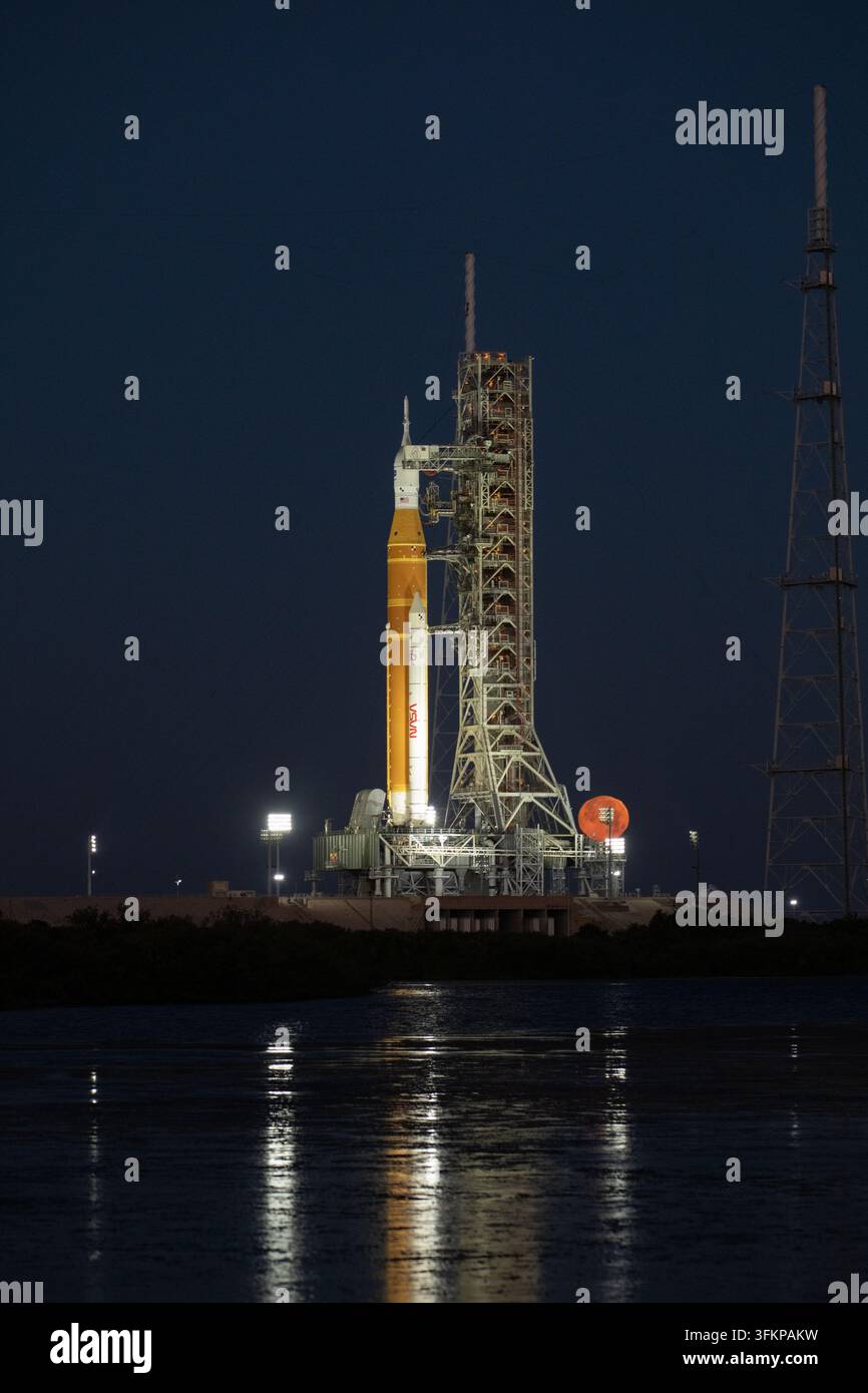Artemis II in LC 39B, Kennedy Space Center, Florida Stockfoto