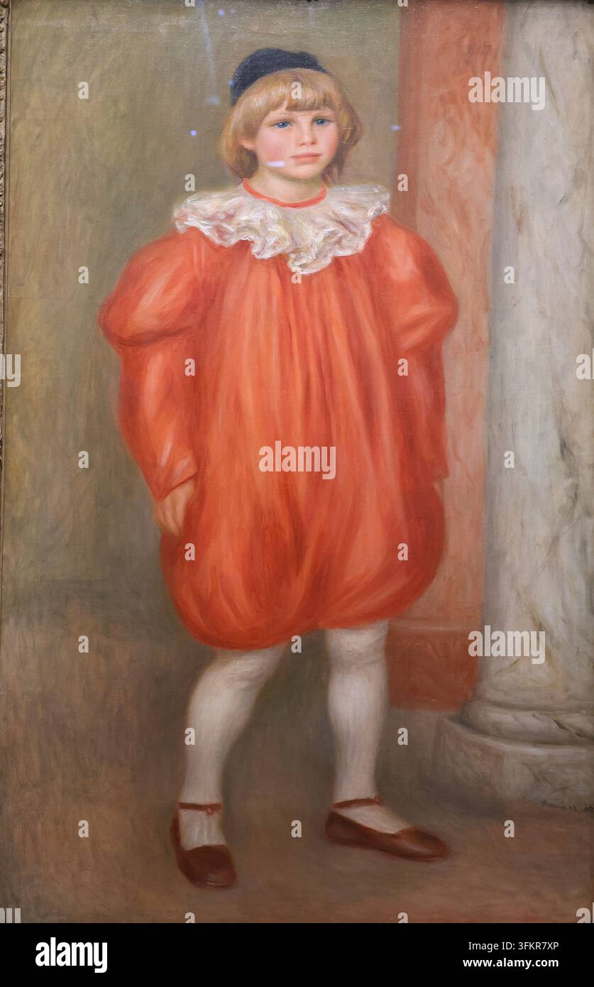 Pierre-Auguste Renoir, Claude Renoir als Clown (Claude Renoir in Clownkostüm), 1909 — Musée de l’Orangerie, Paris Stockfoto