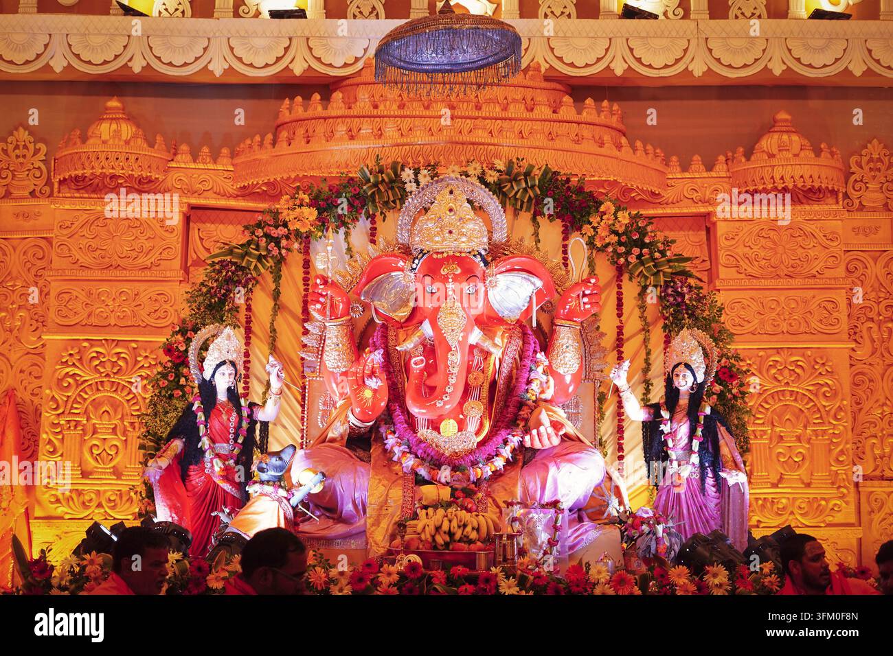 Lord Ganesha-Statue beim Ganesha-Chaturthi-Fest. Stockfoto