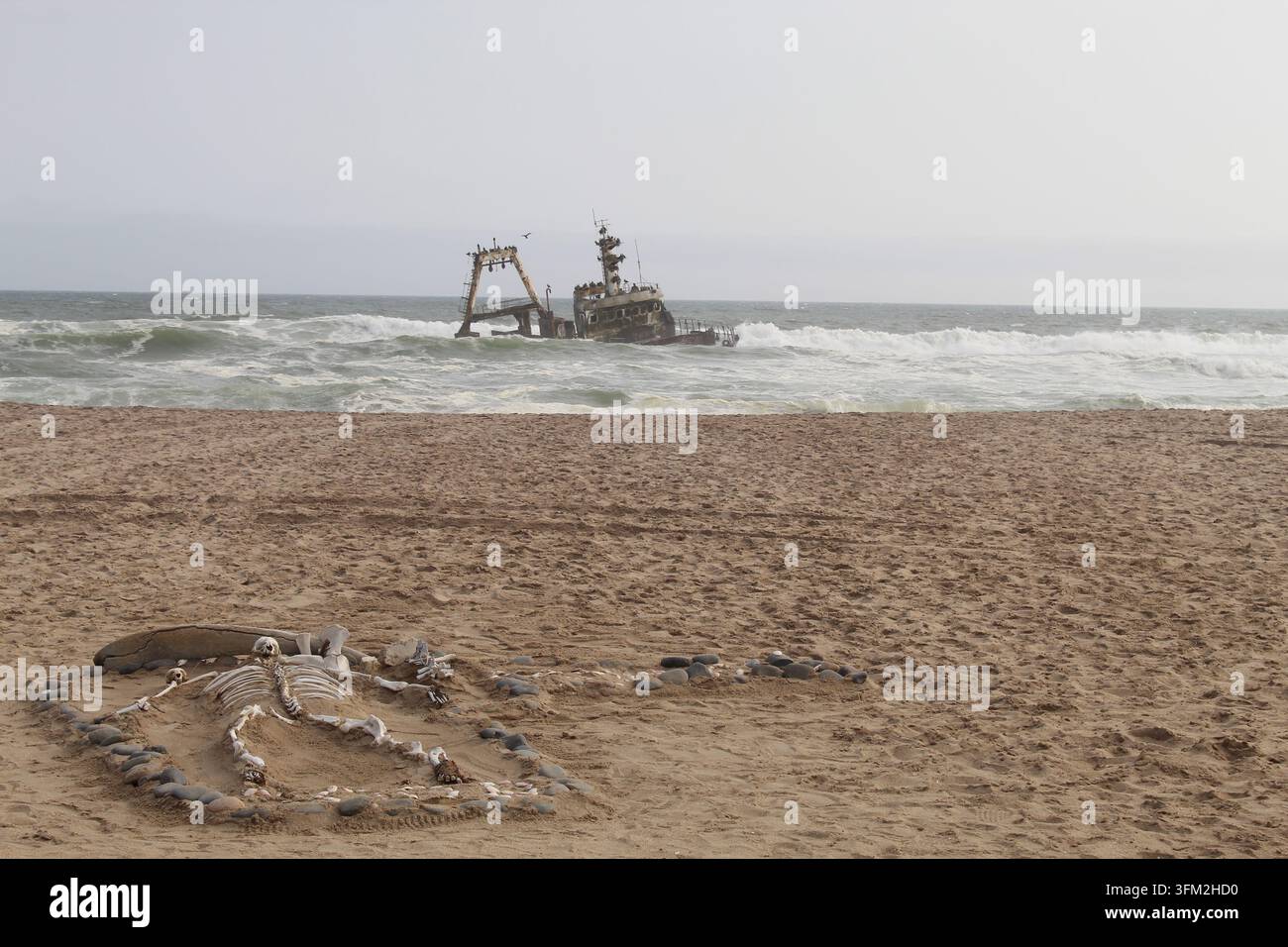 Schiffswrack an der Skelettküste, Namibia Stockfoto