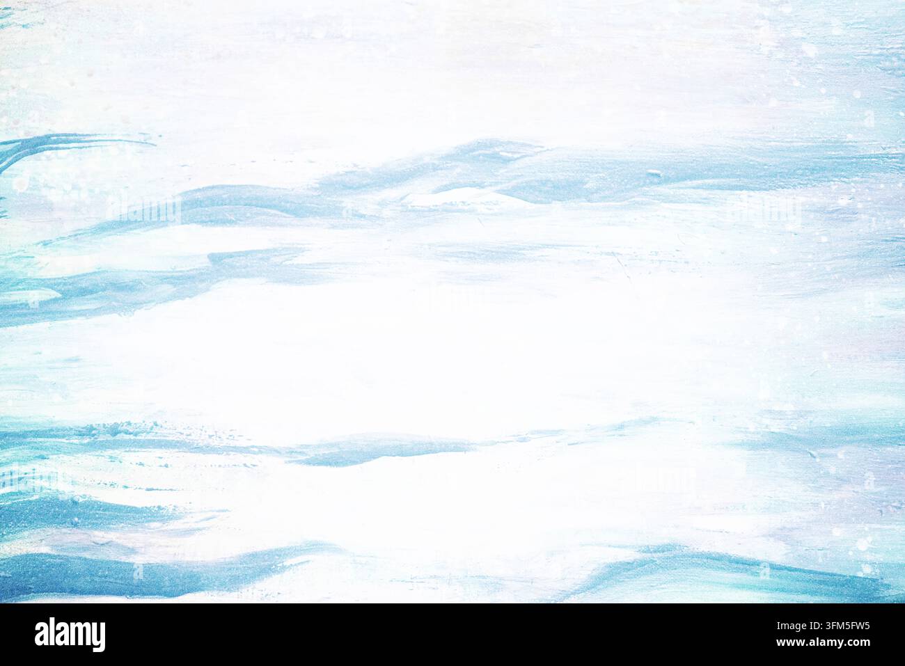 Blassblaue Aquarelltextur mit weicher, offener weißer Mitte Stockfoto