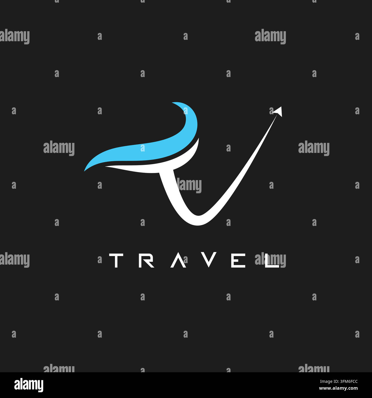 Reiseagentur-Logo mit TV-Buchstabenkonzept-Design-Ikonen-Vektorvorlage Stock Vektor