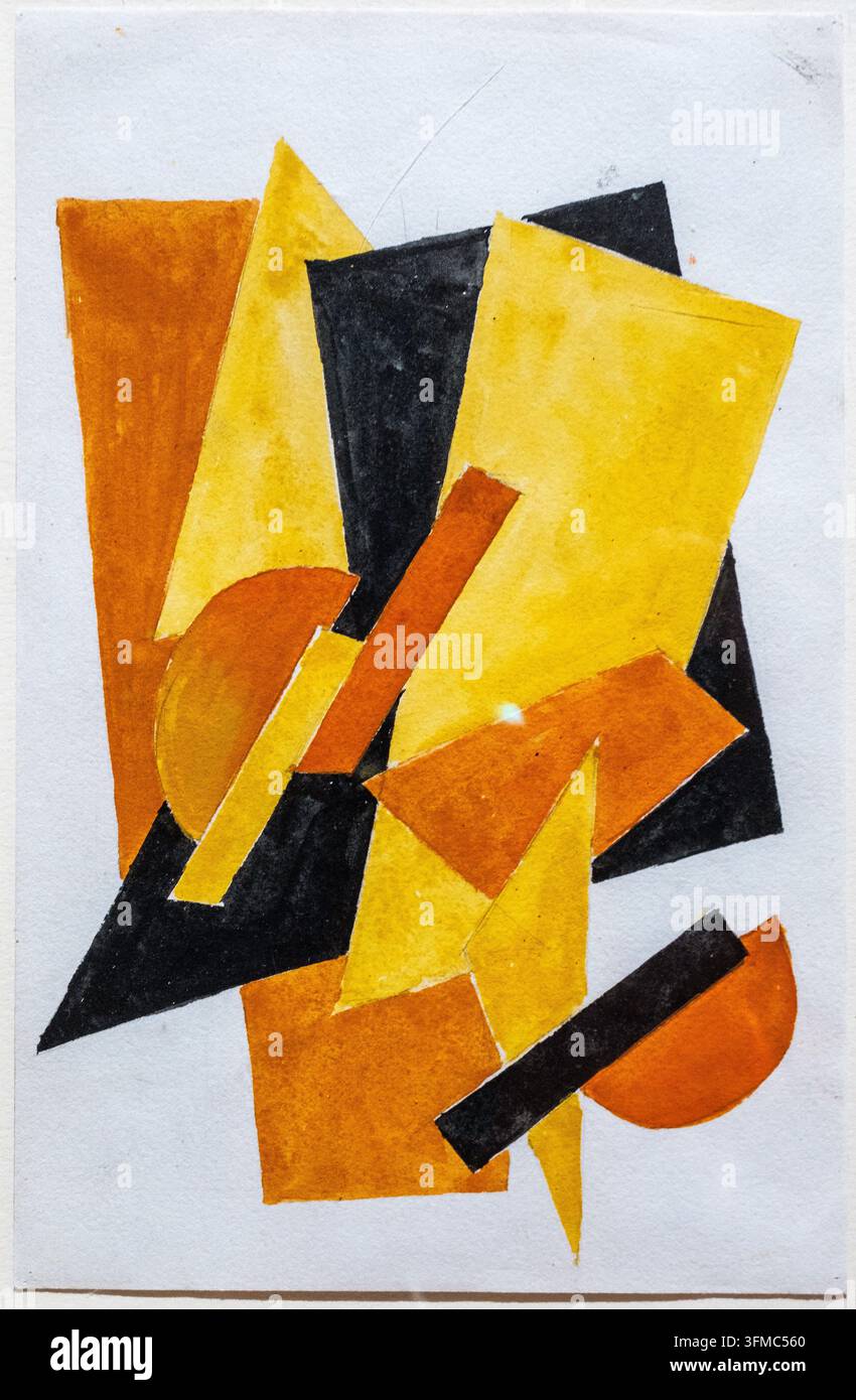 Nadezhda Udaltsova, geb. 1886 - gest. 1961. Ohne Titel 1916/17., Gouache auf Papier. Museum of Modern Art, Costakis-Sammlung. Griechenland. Stockfoto