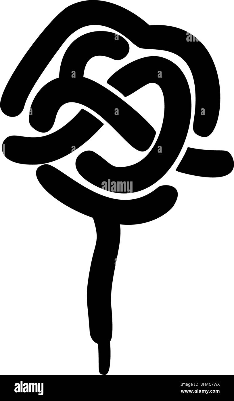 Kryptografie-Symbol, schwarze isolierte Vektor-Silhouette Stock Vektor
