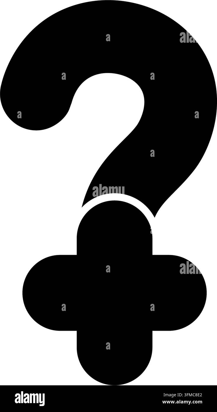 Fragen zur Gesundheit, schwarze isolierte Vektor-Silhouette Stock Vektor