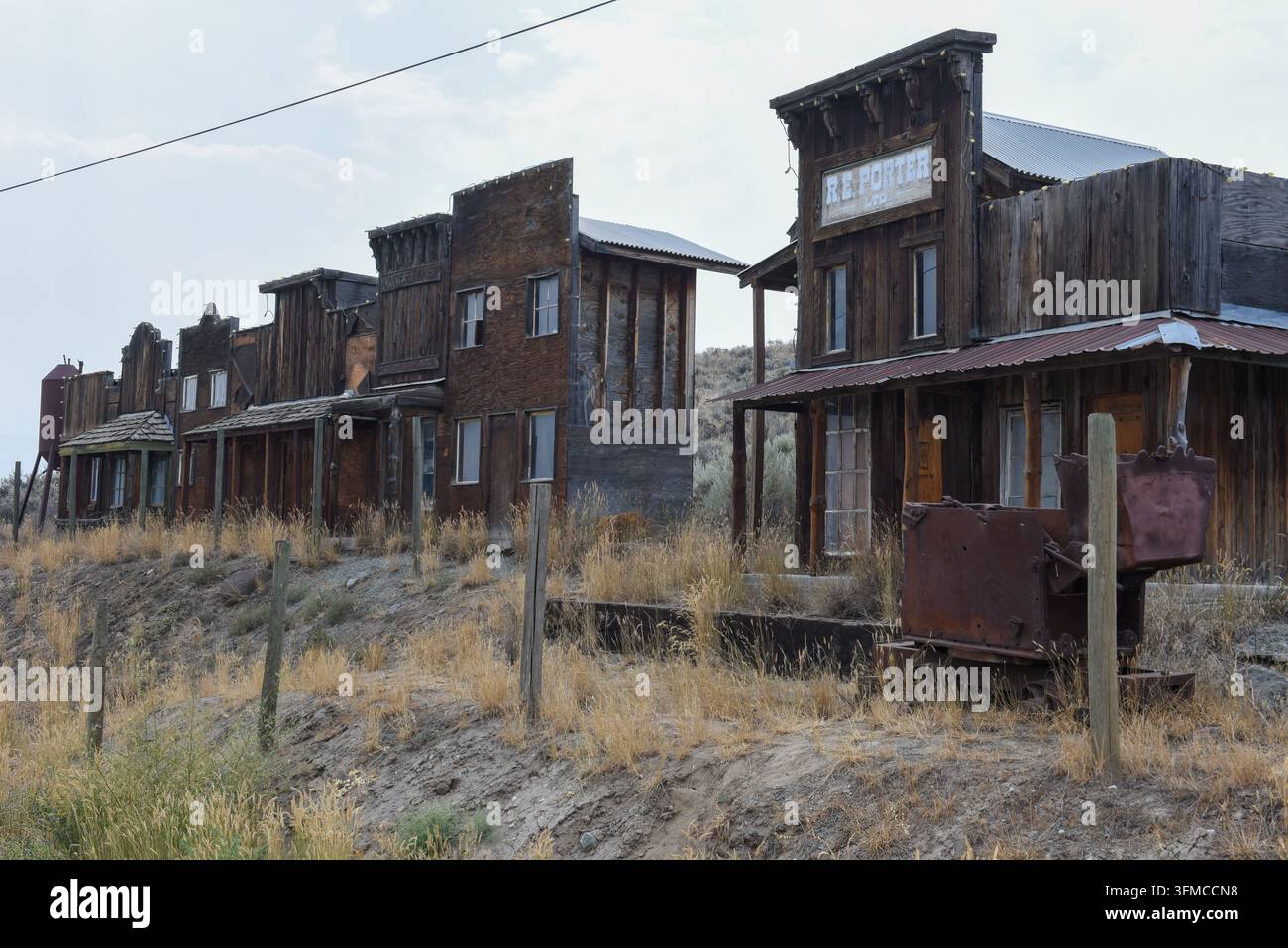 Deadman Junction Ranch, Kanada – 12. August 2026: Blick auf die Geisterstadt auf der Deadman Junction Ranch in Kanada Stockfoto