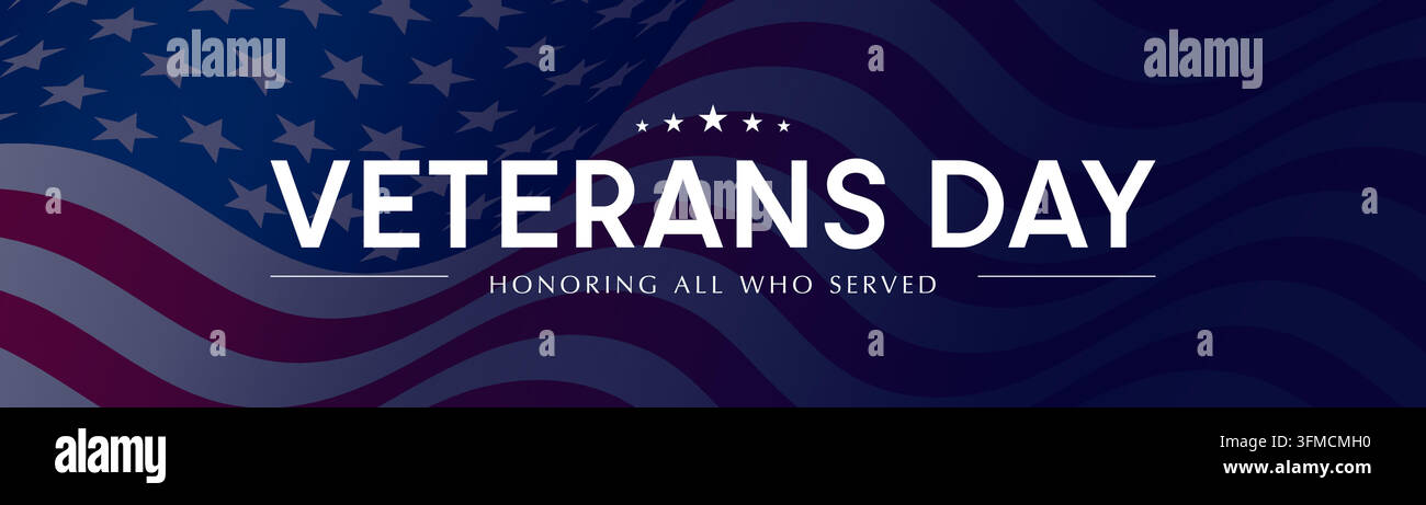 Veterans Day-Banner, USA-Feiertagshintergrund horizontal Stock Vektor