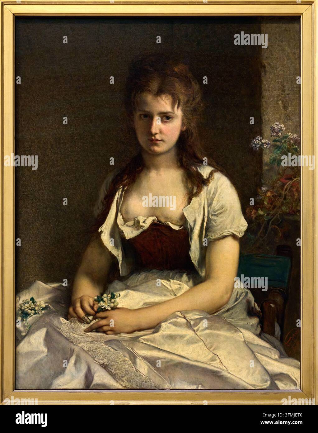 Das Hochzeitskleid, 1873, Louis Gallait (1810-1887), Musée Old Masters Museum, Brüssel, Belgien Stockfoto