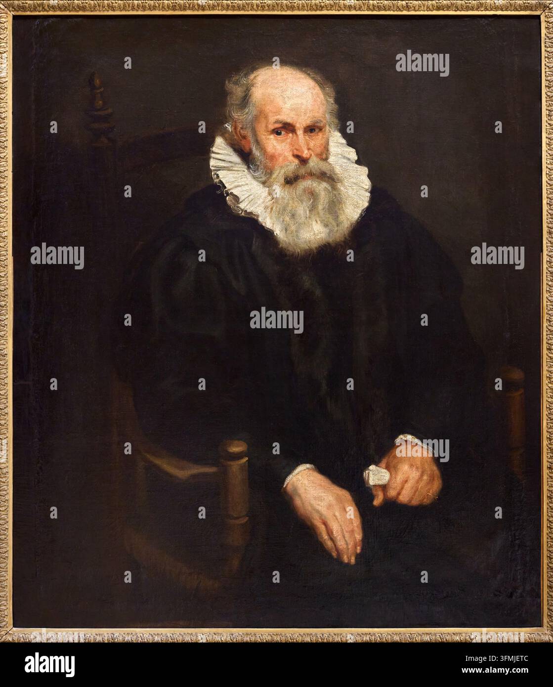 Porträt eines älteren Mannes, Antoon Van Dyck (Antwerpen 1599-London 1641), Musée Old Masters Museum, Brüssel, Belgien Stockfoto