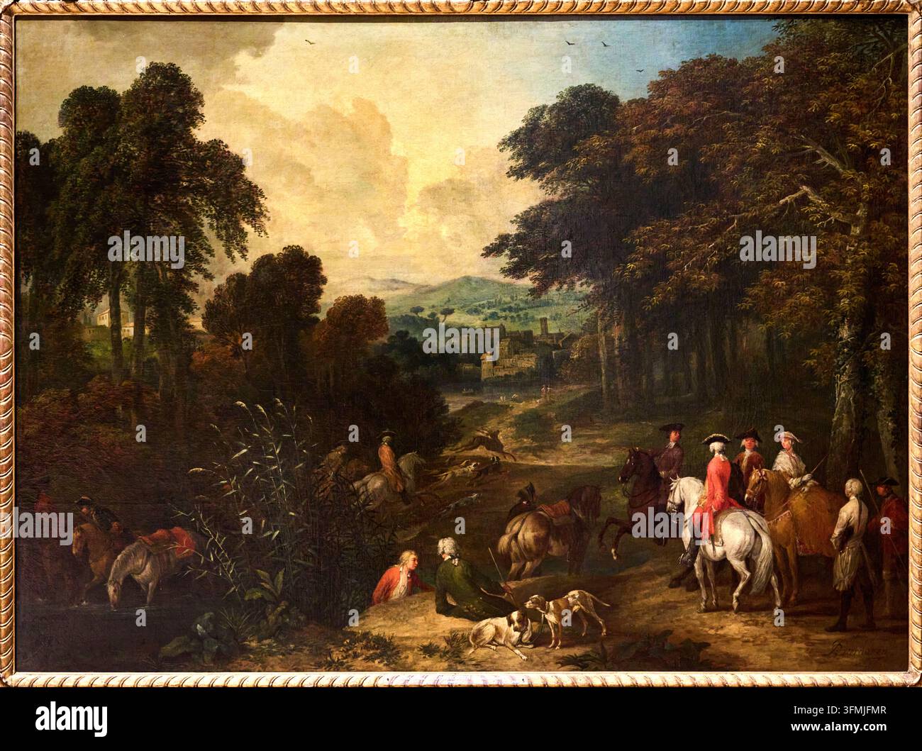 Jagdscene, Jan Peeter Verdussen (Antwerpen ? ca. 1700 - Avignon 1763), Musée Old Masters Museum, Brüssel, Belgien Stockfoto