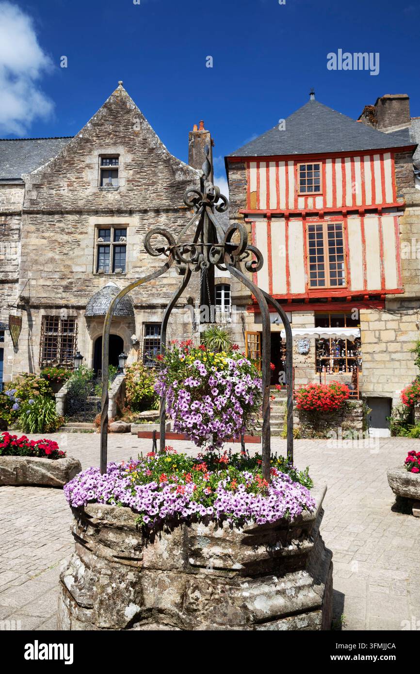 Frankreich, Morbihan, Rochefort-en-terre, Die Dörfer von Rochefort-en-terre, charakteristische Stadt, eines der berühmtesten französischen Dörfer Stockfoto