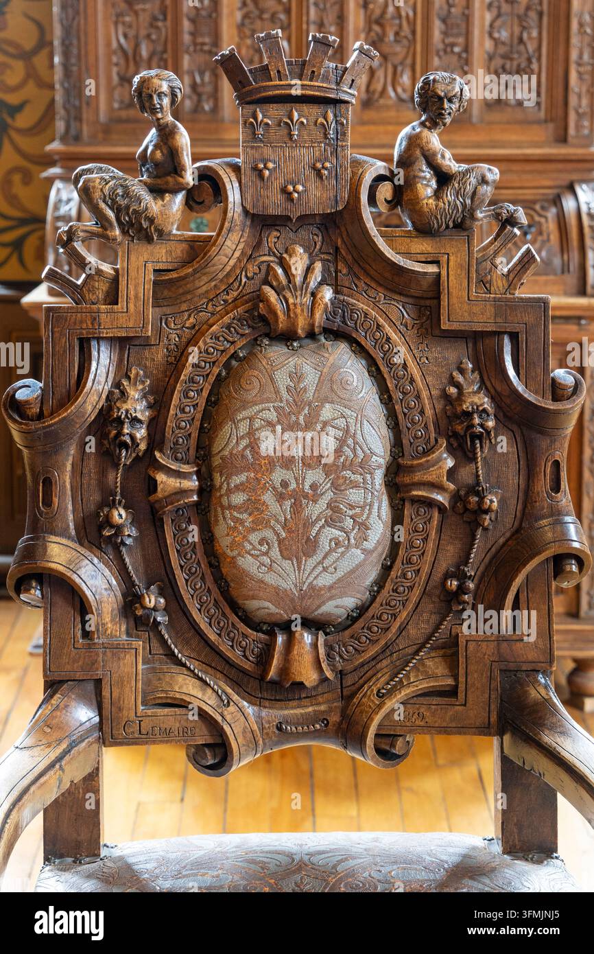 Frankreich, Loiret, Loire-Tal, das als UNESCO-Weltkulturerbe gelistet ist, Orléans, das Hotel Groslot ist ein Renaissancegebäude aus dem 16. Jahrhundert, ein Privathaus, entworfen vom französischen Architekten Jacques I. Androuet du Cerceau Stockfoto