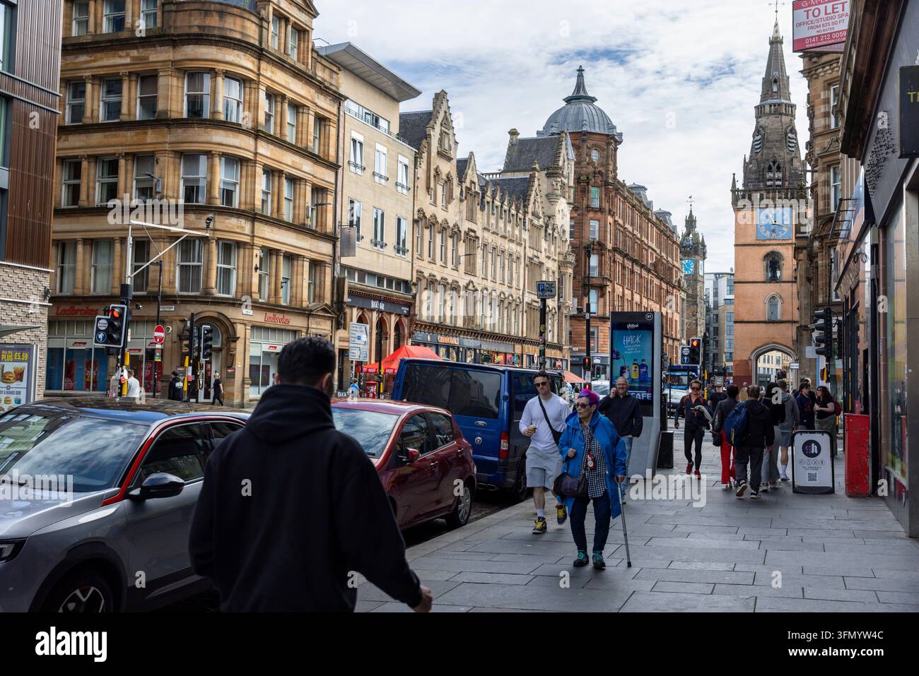 Das historische Stadtzentrum von Glasgow, Schottland, der größten Stadt des Landes, am 30. Mai 2026. Stockfoto