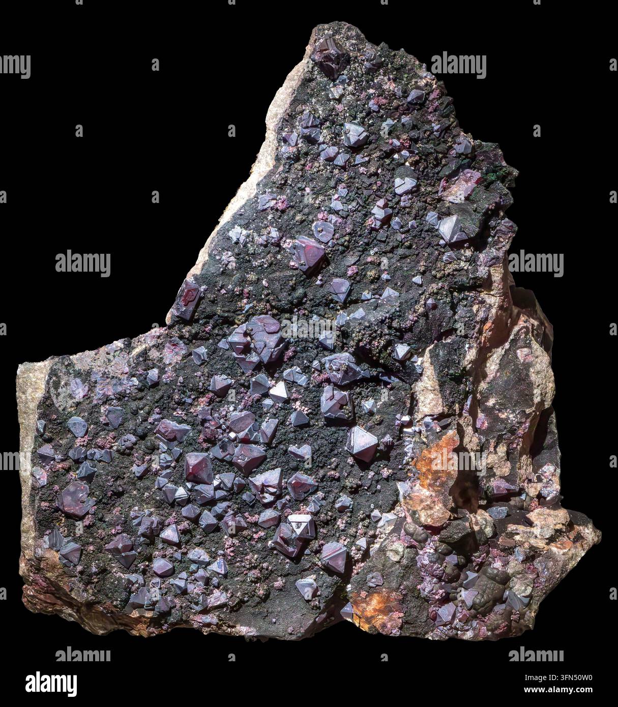 Cuprit ist ein Kupferoxidmineral mit der Formel Cu₂O, typischerweise erkannt an seiner tiefroten bis rubinroten Farbe. Stockfoto