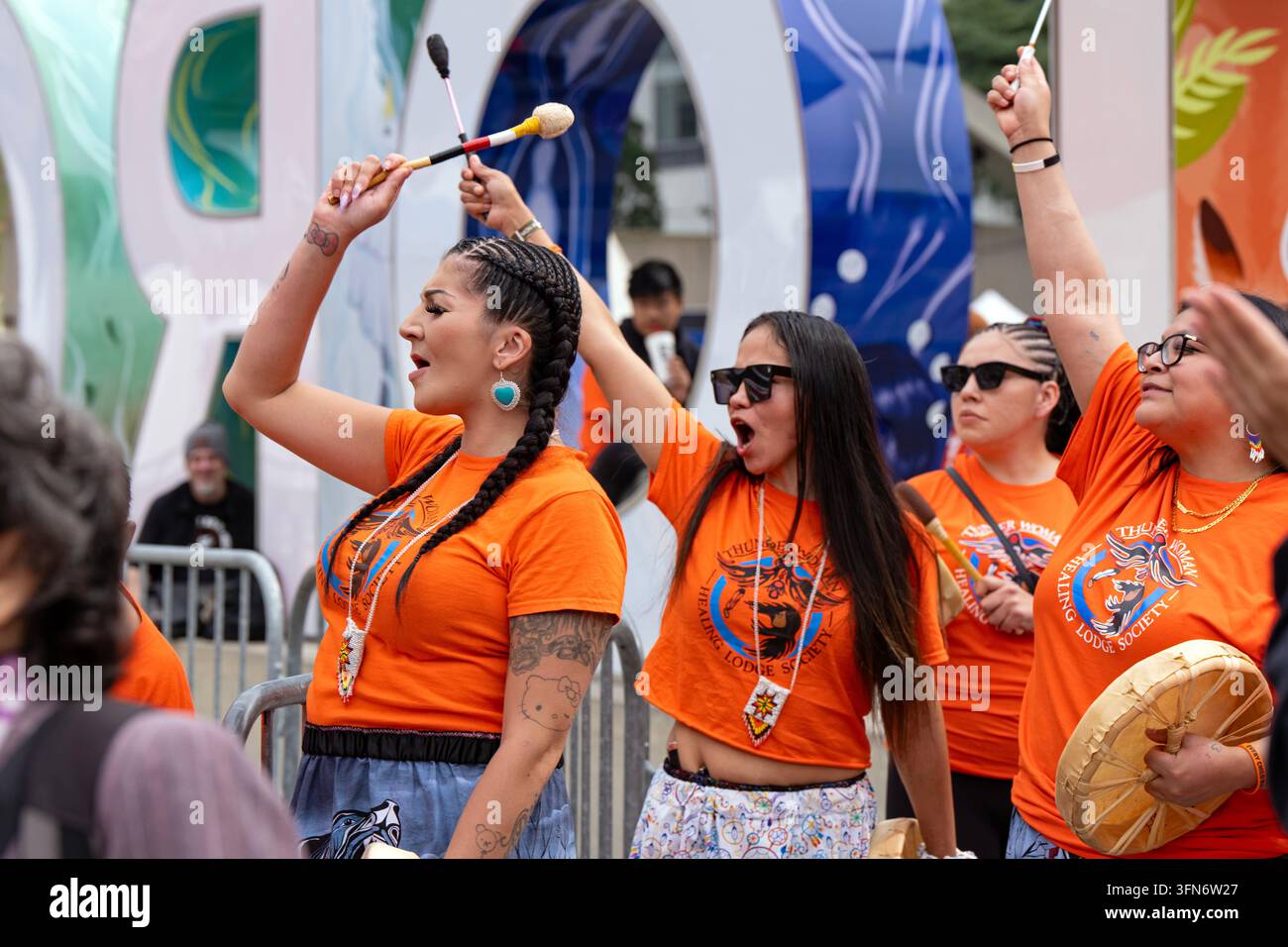 Indigenous Legacy Gathering, Nathan-Phillips-Platz Toronto, Ontario, Kanada Stockfoto