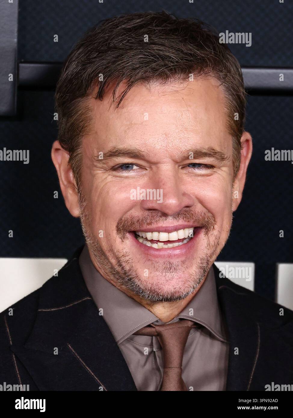 WESTWOOD, LOS ANGELES, KALIFORNIEN, USA - 1. OKTOBER: Matt Damon kommt zur Weltpremiere von Netflix' „Animals“ im Westwood Village Theater am 1. Oktober 2026 in Westwood, Los Angeles, Kalifornien, USA an. (Foto von Xavier Collin/Image Press Agency) Stockfoto