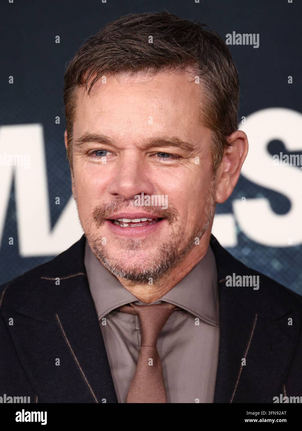 WESTWOOD, LOS ANGELES, KALIFORNIEN, USA - 1. OKTOBER: Matt Damon kommt zur Weltpremiere von Netflix' „Animals“ im Westwood Village Theater am 1. Oktober 2026 in Westwood, Los Angeles, Kalifornien, USA an. (Foto von Xavier Collin/Image Press Agency) Stockfoto