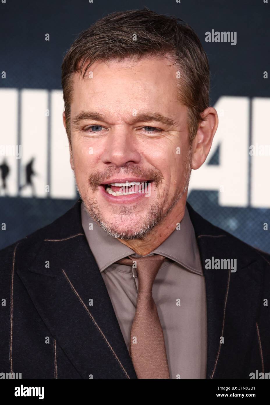 WESTWOOD, LOS ANGELES, KALIFORNIEN, USA - 1. OKTOBER: Matt Damon kommt zur Weltpremiere von Netflix' „Animals“ im Westwood Village Theater am 1. Oktober 2026 in Westwood, Los Angeles, Kalifornien, USA an. (Foto von Xavier Collin/Image Press Agency) Stockfoto