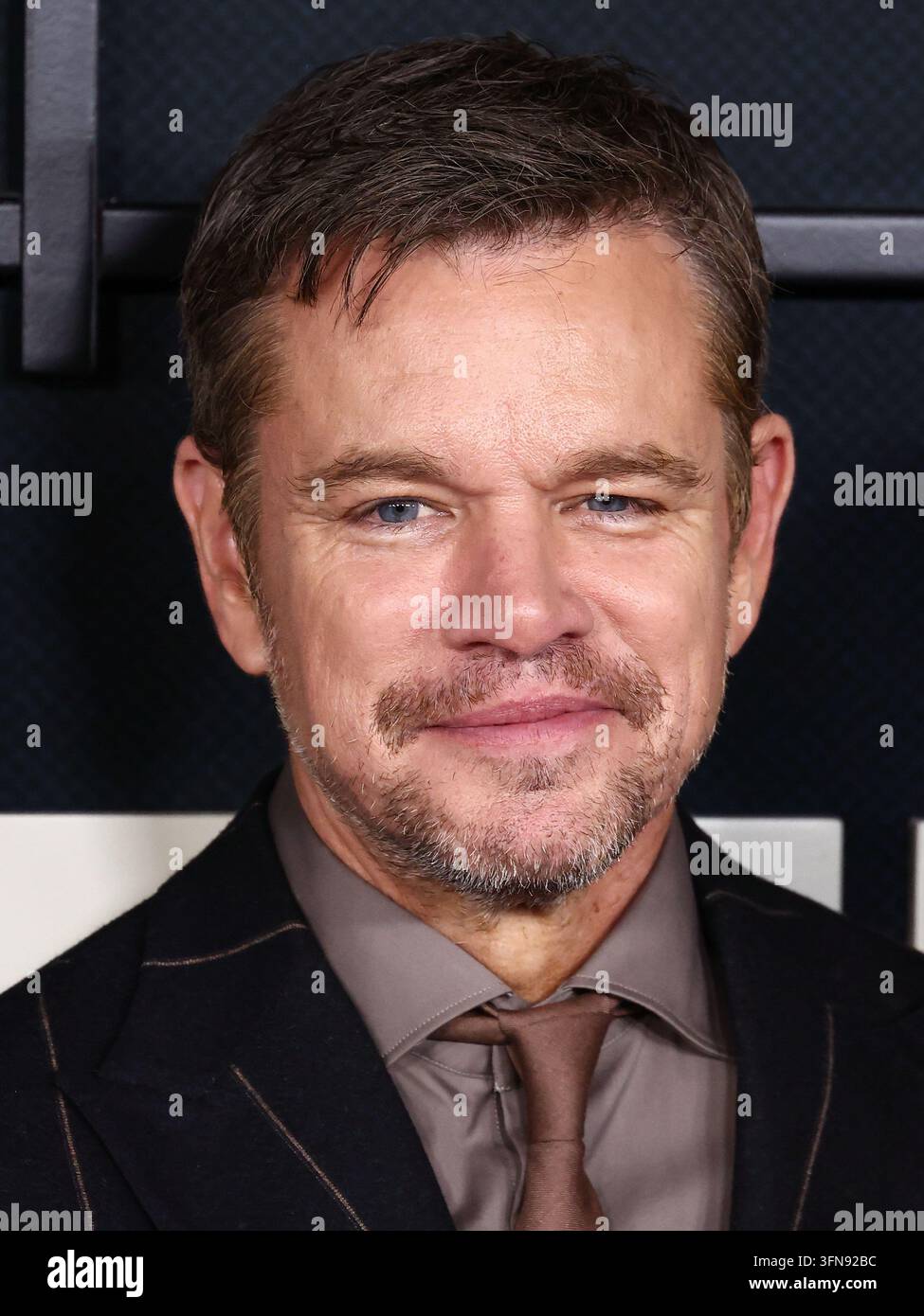 WESTWOOD, LOS ANGELES, KALIFORNIEN, USA - 1. OKTOBER: Matt Damon kommt zur Weltpremiere von Netflix' „Animals“ im Westwood Village Theater am 1. Oktober 2026 in Westwood, Los Angeles, Kalifornien, USA an. (Foto von Xavier Collin/Image Press Agency) Stockfoto