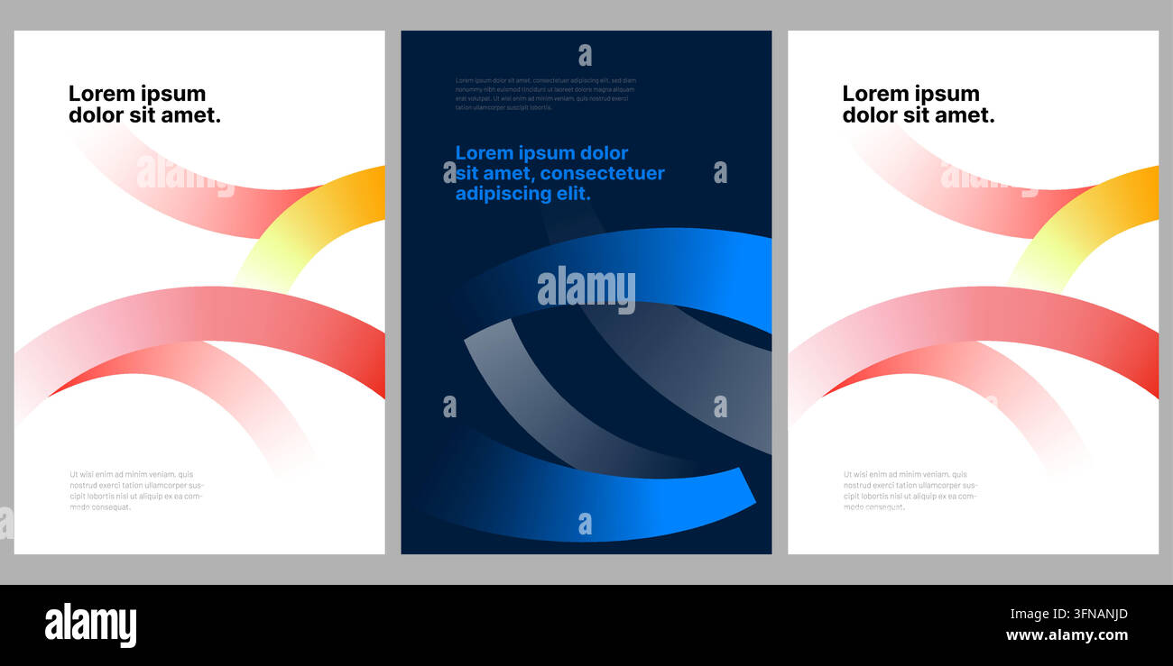 Moderne medizinische Gradientenposter mit Gesundheitswellen, minimalistischen Layouts und professionellen Science-Themen. Stock Vektor