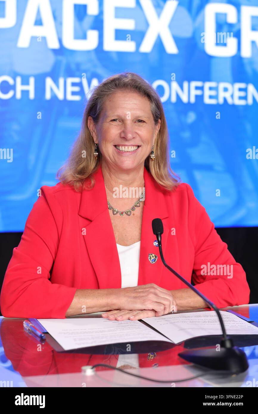 CCP SpaceX Crew-13 Postlaunch-Pressekonferenz auf NASA+, Kennedy Space Center, Florida, 1. Oktober 2026 Stockfoto