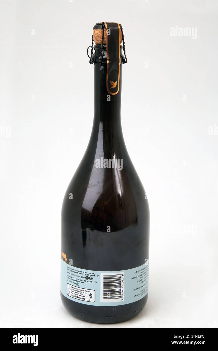 Eine Flasche Chorus English Sparkling Beer Stockfoto