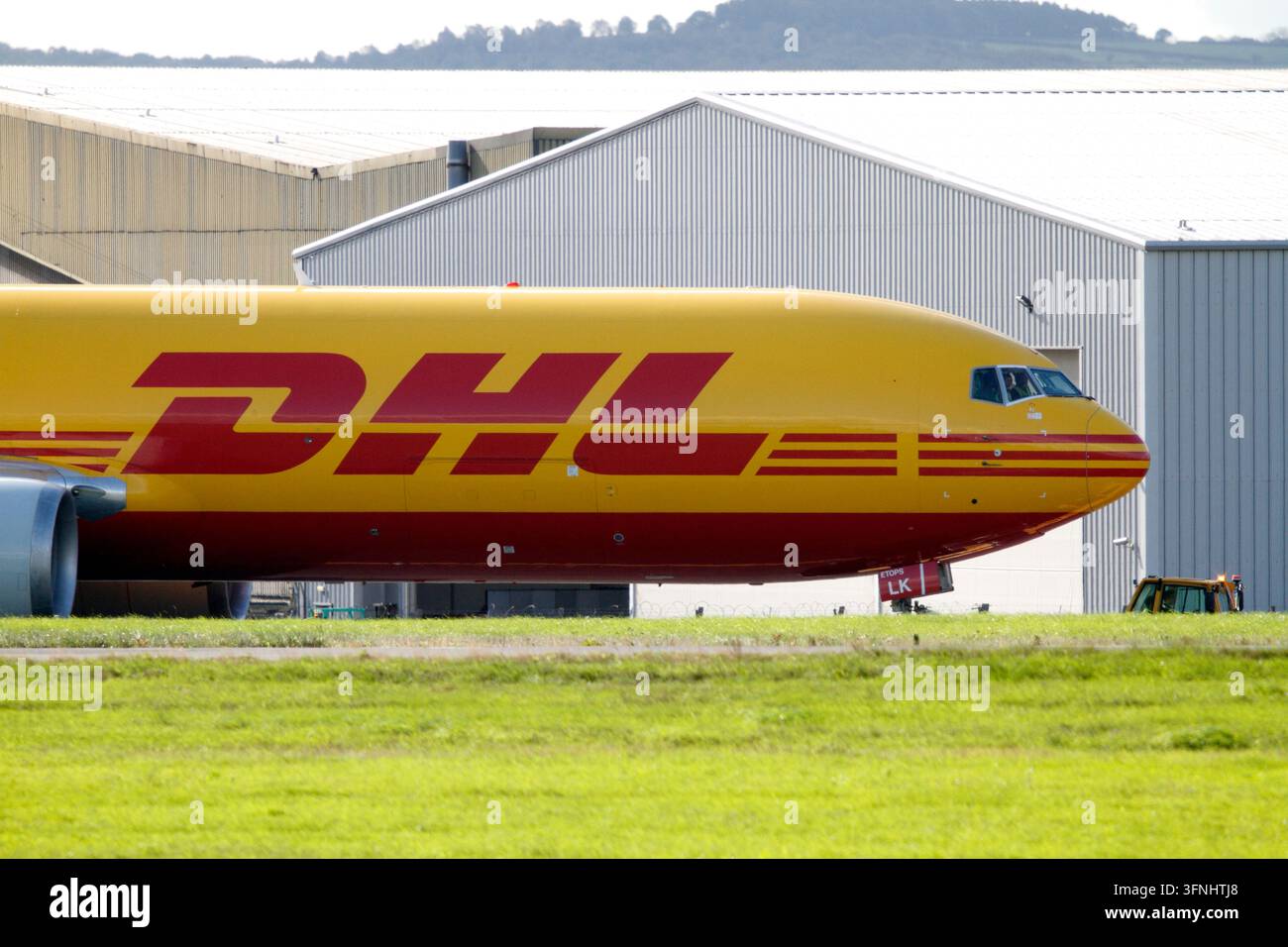 G-DHLK Boeing 767-300F rollt. Stockfoto