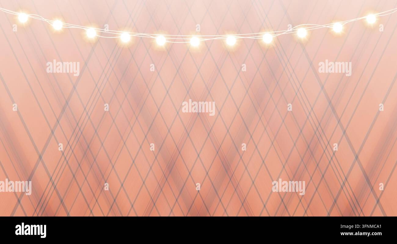 Minimalistische geometrische Lichterkettenaufstellung. Stockfoto