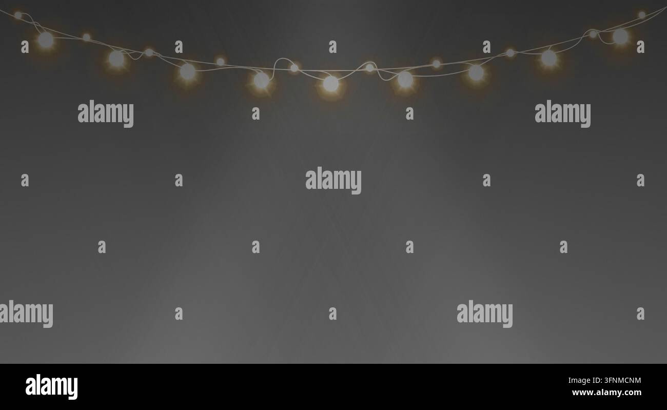 Minimalistische Lichterketten-Anordnung. Stockfoto