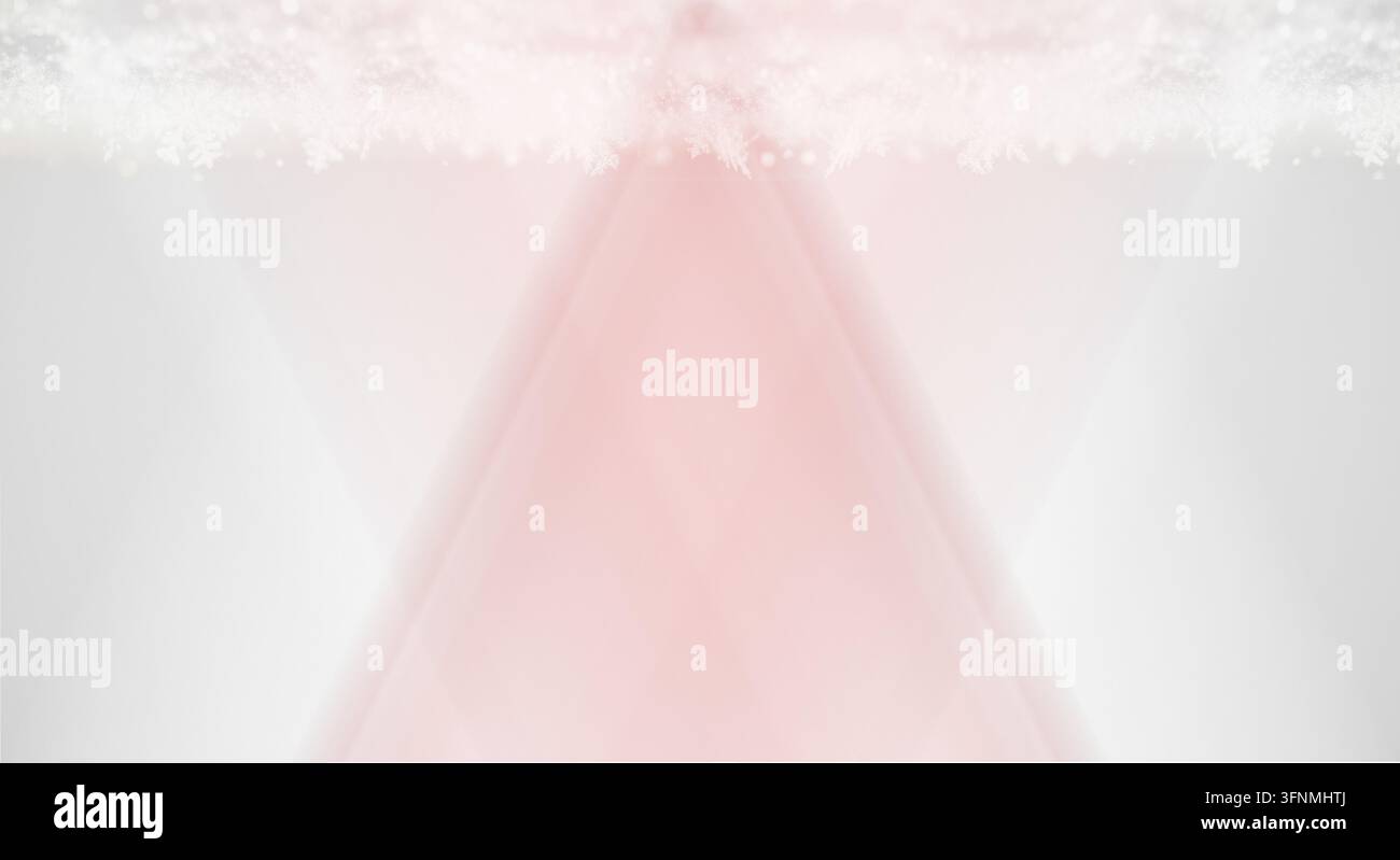 Minimalistisches abstraktes rosa Dreieck auf weißem Hintergrund, Stockfoto
