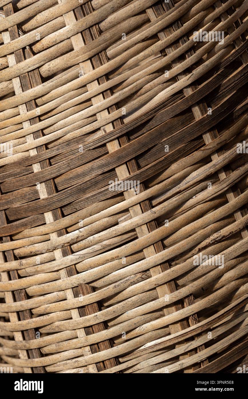 Traditionelle handgewebte Natürliche-Faser-Korbtextur Stockfoto