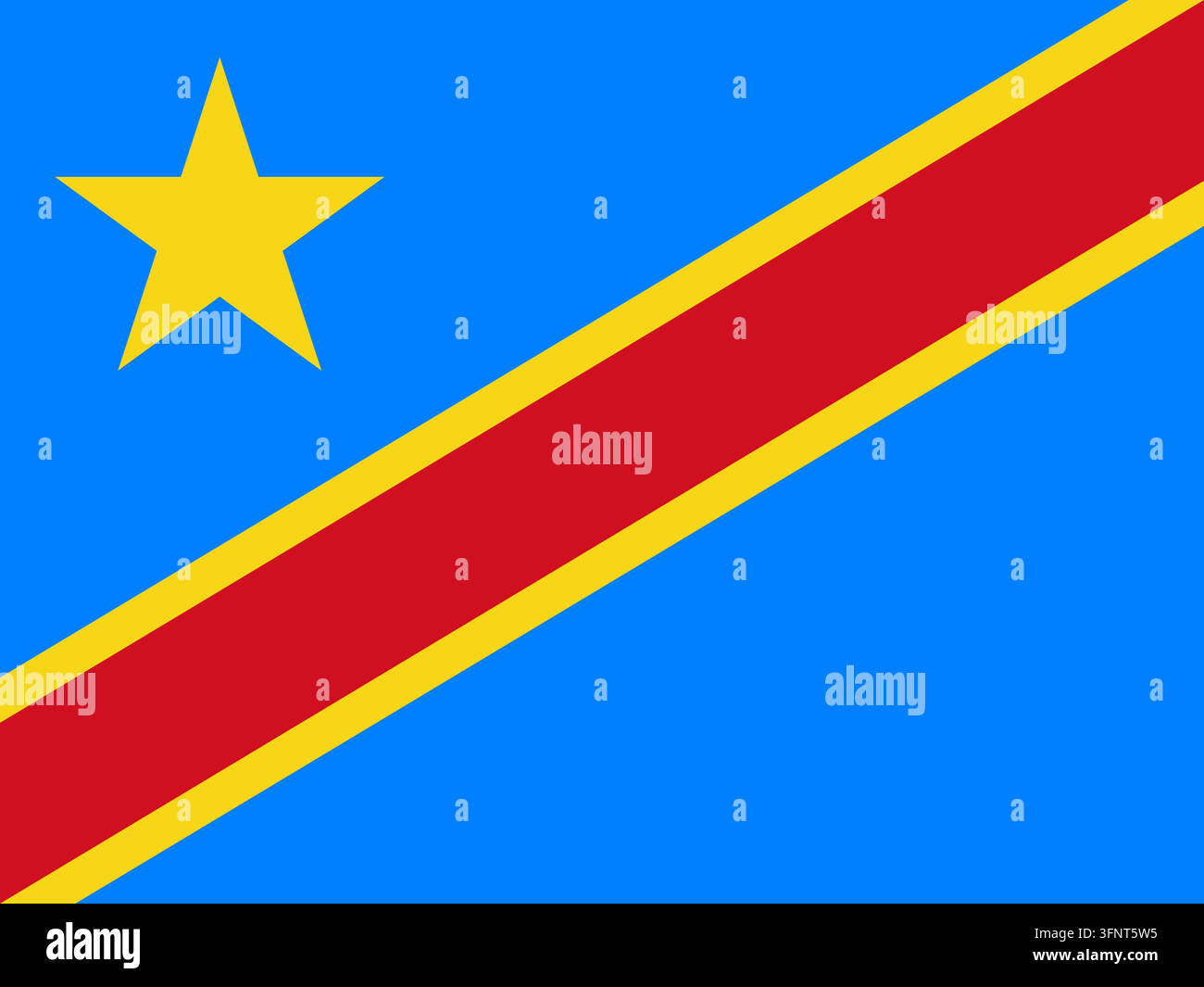 Nationale Flagge der Demokratischen Republik Kongo (Demokratische Republik Kongo), offizielle Farben und Proportionen. Vektorillustration der Flagge, i Stock Vektor