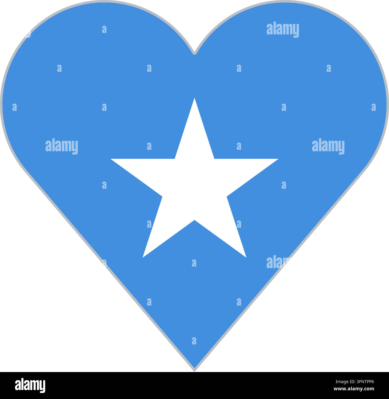 Herzform in der Nationalflagge Somalias (Somalia), offizielle Farben. Vektorillustration für patriotische Liebe, Reise- und Urlaubsdesigns, isoliert Stock Vektor