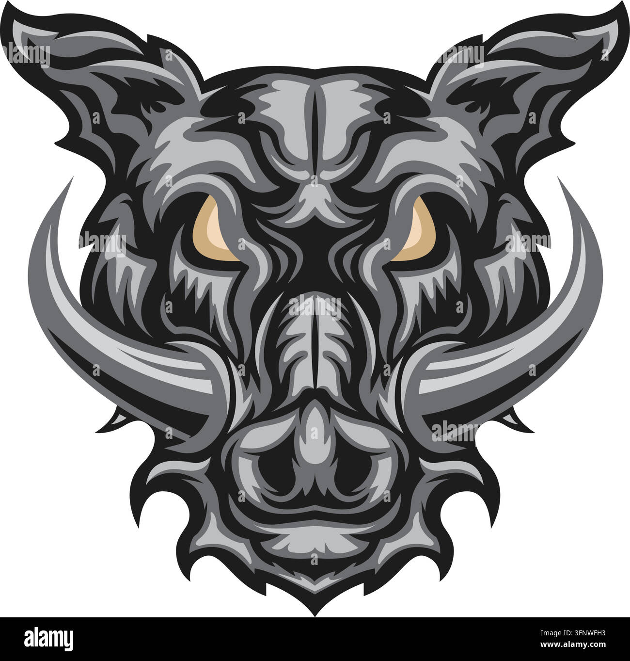 Wildschwein-Kopf-Vektor-Illustration-Design-Element-Vorlage Stock Vektor