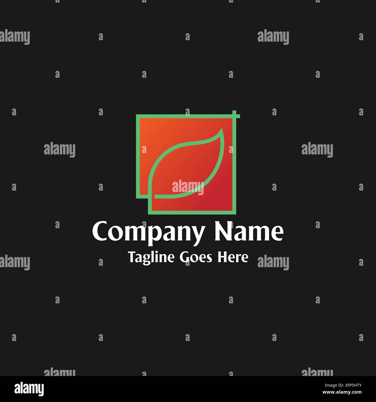 Modernes Natur-Pflanzen-Quadrat-Emblem-Grafik-Konzept für organische Wellness-Branding-Identität Stock Vektor