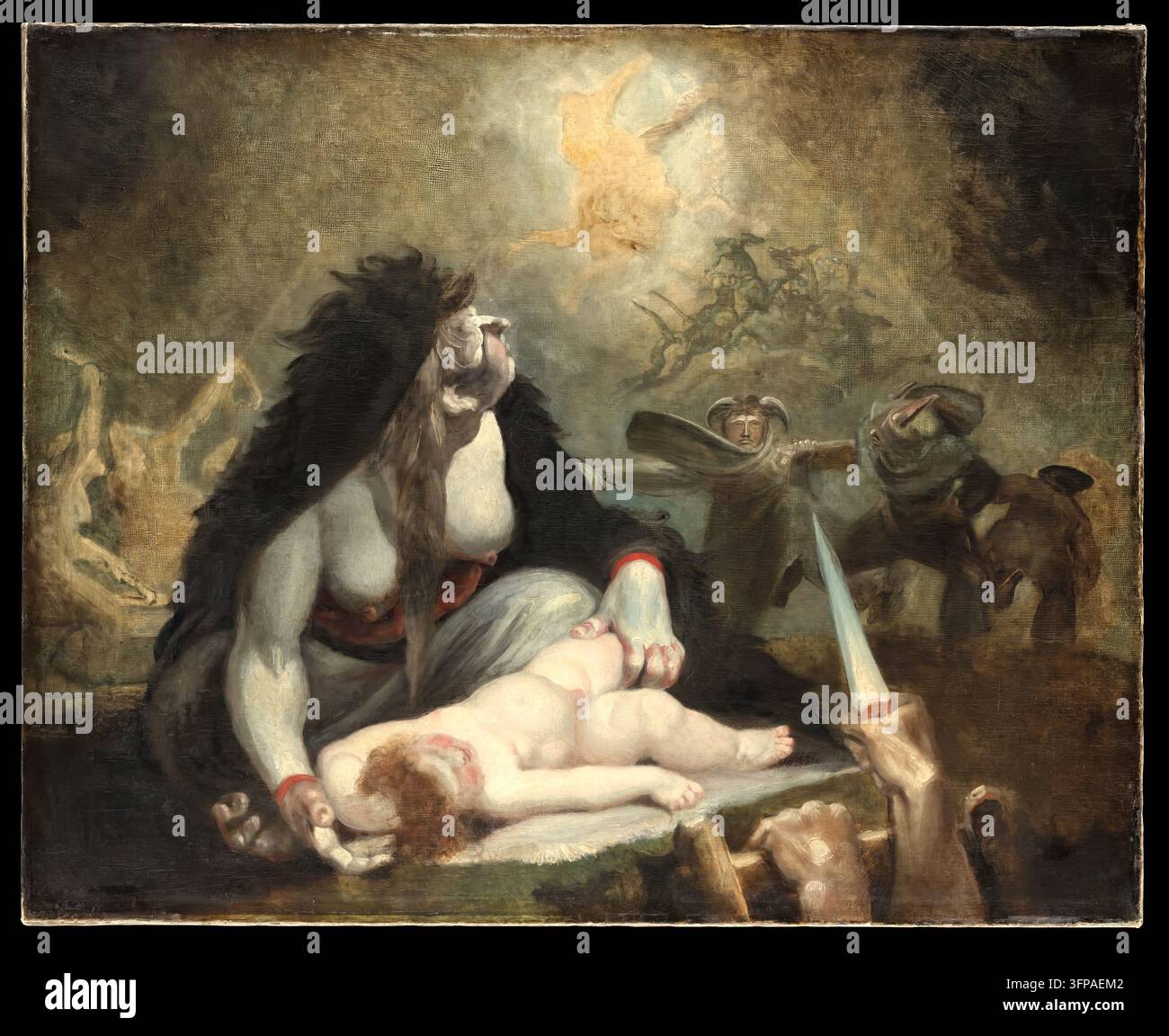 Die Nachthexe besucht die Lappländischen Hexen, 1796 Schweizer romantisches Ölgemälde auf Leinwand von Henry Fuseli Stockfoto