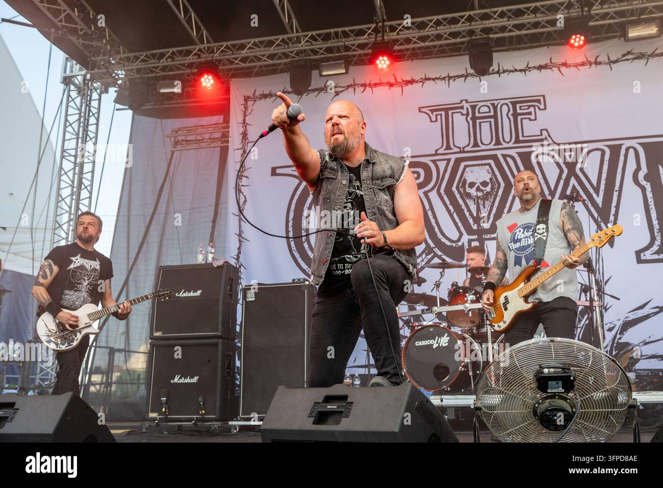 15. August 2026: Johan Lindstrand tritt mit The Crown während ihrer Abschiedstour bei Frantic Fest in Francavilla Al Mare, Italien, auf Stockfoto