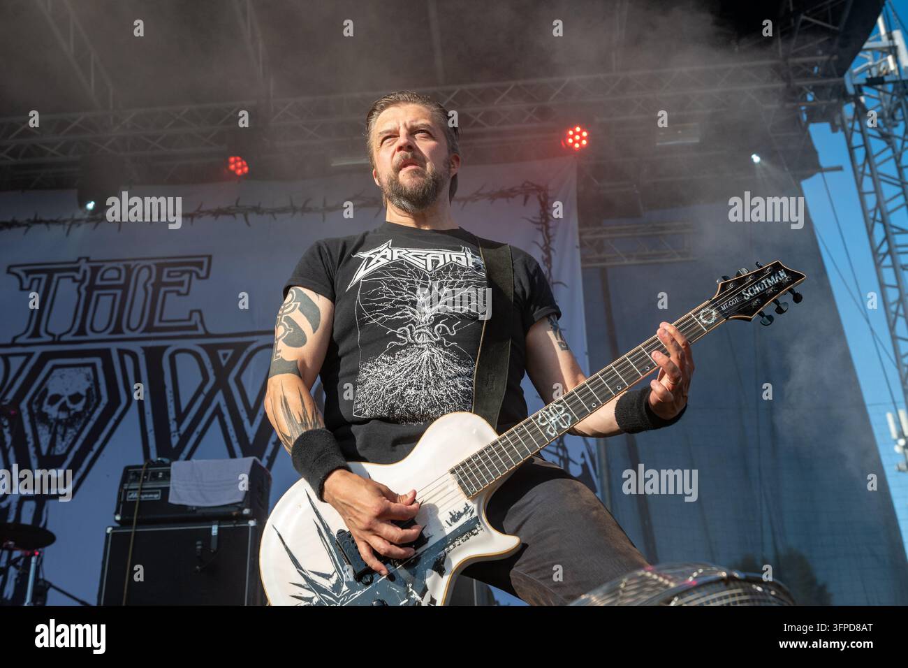 15. August 2026: Marko Tervonen tritt mit The Crown während ihrer Abschiedstour beim Frantic Fest in Francavilla Al Mare, Italien, auf Stockfoto