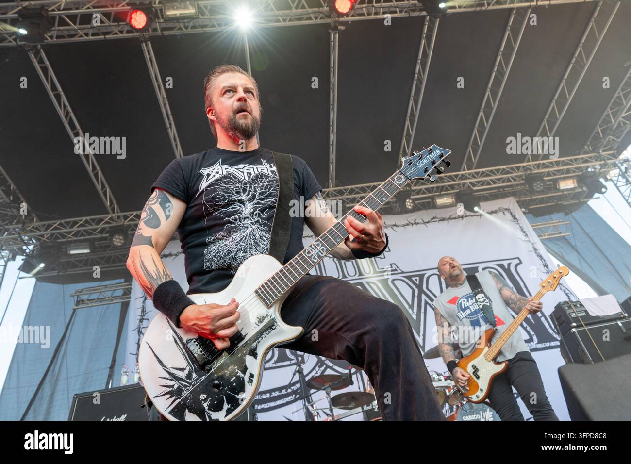 15. August 2026: Marko Tervonen tritt mit The Crown während ihrer Abschiedstour beim Frantic Fest in Francavilla Al Mare, Italien, auf Stockfoto