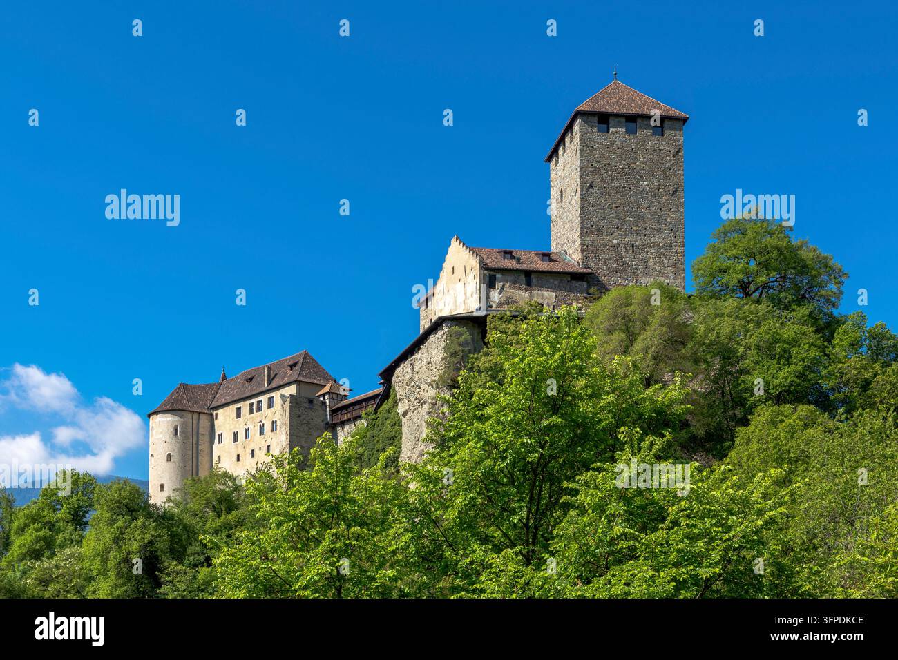 Burg Tirol nahe Dorf Tirol, Südtirol Stockfoto