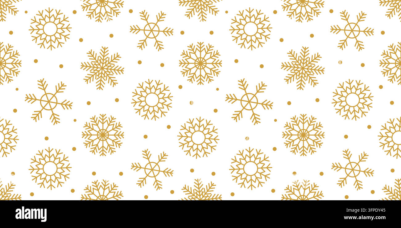 Nahtloses Muster mit goldener Schneeflocke Stock Vektor