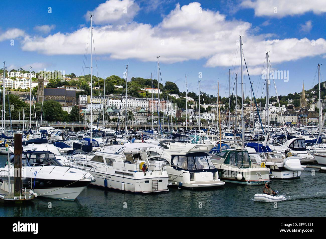 Boote in Torquay Marina vertäut. Stockfoto