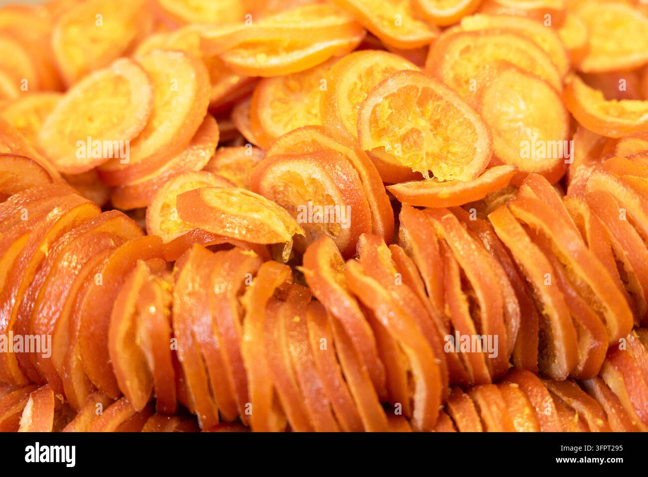 Getrocknete Orangen in einem Laden in der South Luogu Lane, Peking, China Stockfoto