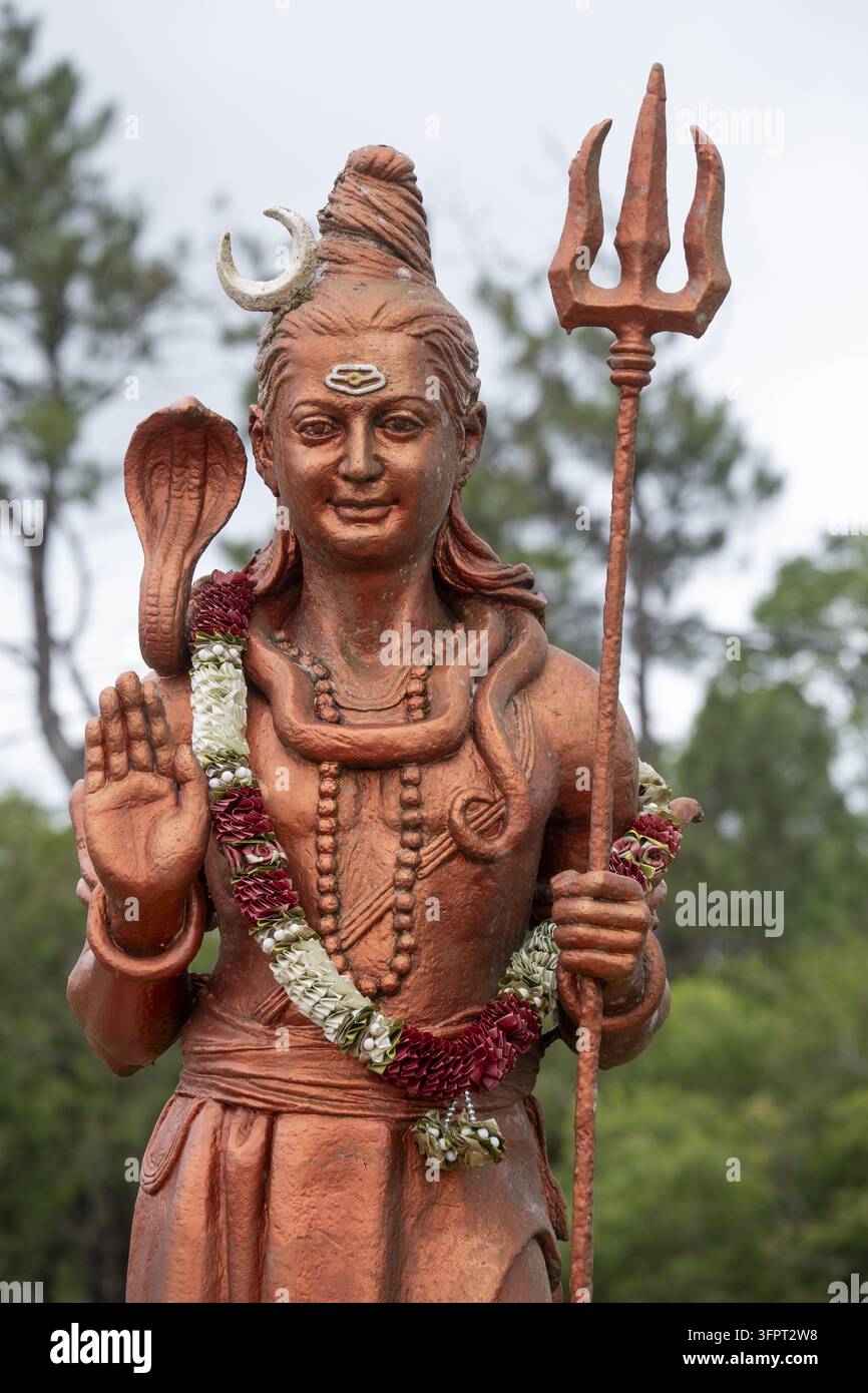 Lord Shiva hindu Tempel, Grand Bassin, Mauritius. Modell einer riesigen Shiva-Statue Stockfoto