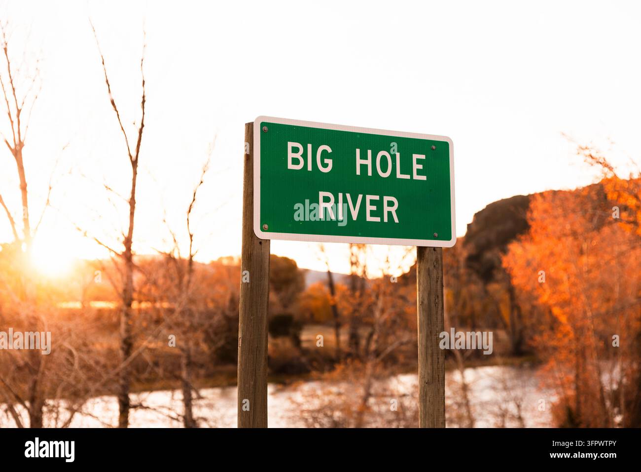 Der Big Hole River in Montana ist ein berühmtes Ziel zum Fliegenfischen fo Stockfoto